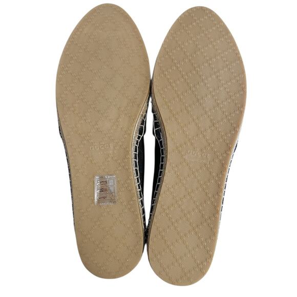 Gucci Black Monogram Canvas Espadrille Flats 38.5 - Picture 7 of 12